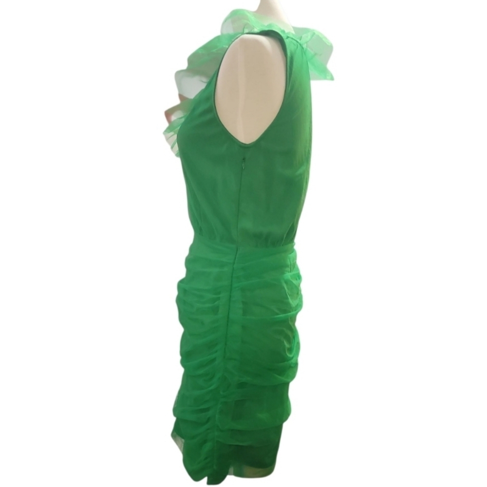 Anthropologie btfl life kelly Green sleeveless Ruffle Mini Dress S occassion - Picture 8 of 10